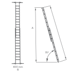 FIBERGLASS DOUBLE SECTION STRAIGHT LADDER UAE