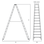 FIBERGLASS DOUBLE SIDED LADDER UAE DXB