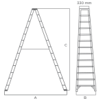 FIBERGLASS SINGLE SIDED LADDER UAE